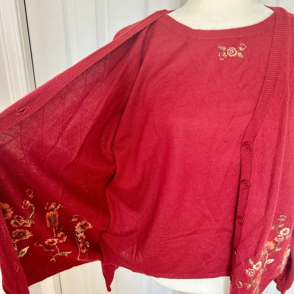 Cardigan alfred dunner sweater set woman size large